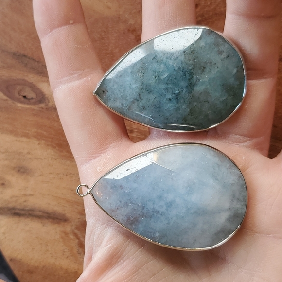 New 2pc Silver Wrapped Blue Kyanite Pendant Bundle. - Picture 11 of 15